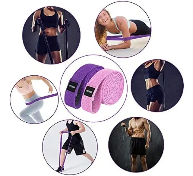 Kit 4 Faixas Elásticas para Exercícios/Peças revestidas com tecido premium/4 intensidades - Foto 4