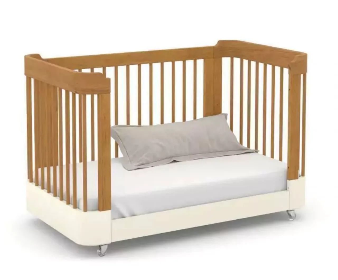 Berço Nido 3 em 1 - Freijó/Off White/Eco Wood  + 2 colchões (pequeno e grande)  - Foto 4
