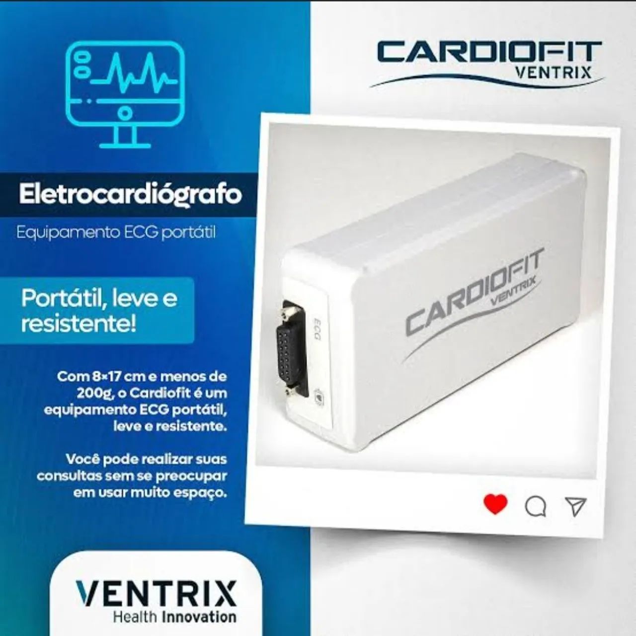 Eletrocardiógrafo Portátil Cardiofit - Novo