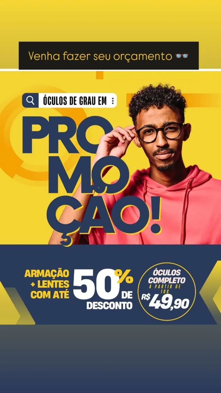 Fabrica do óculos,Armação e exame grátis !