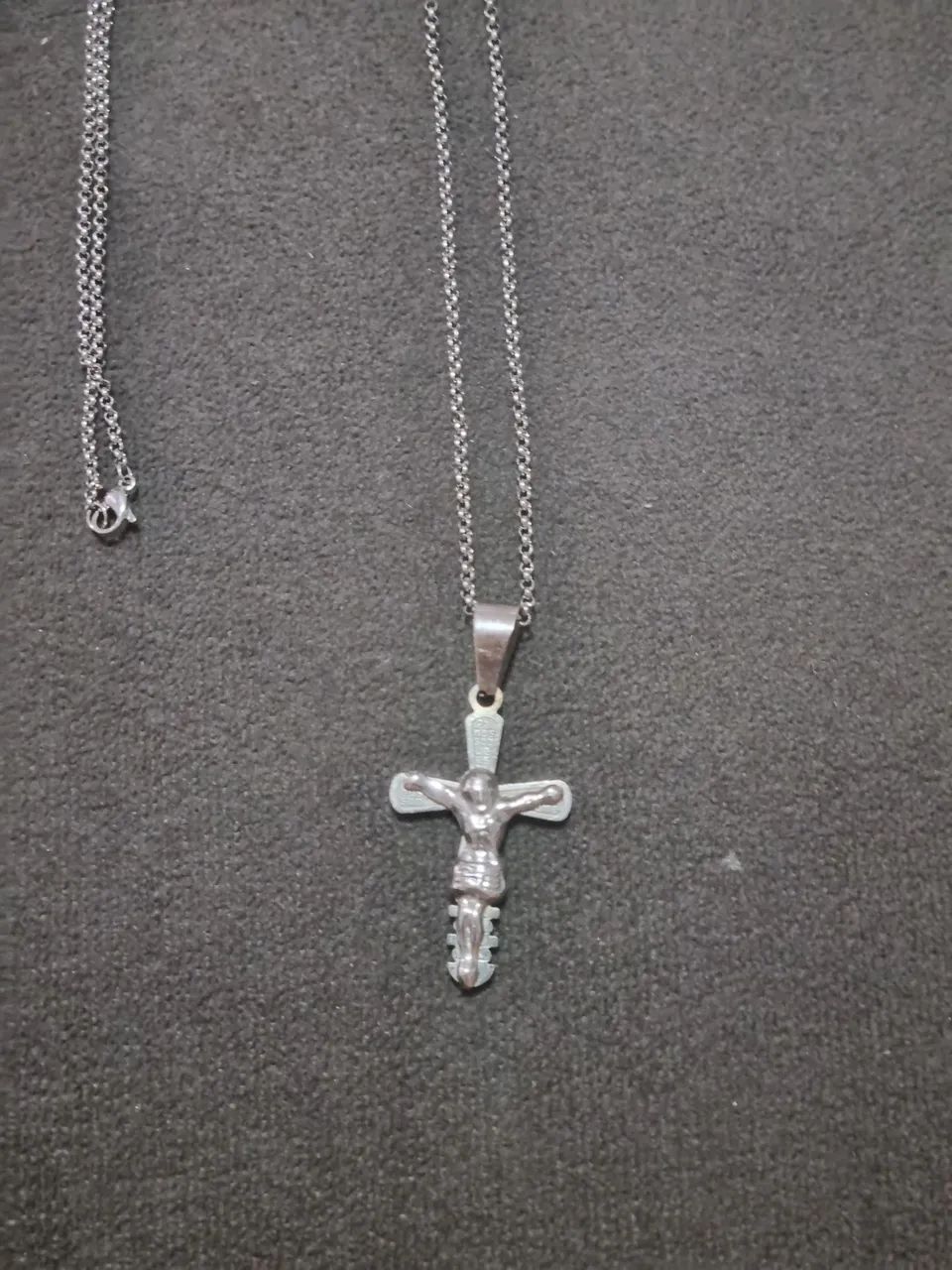 Cordao de Aço com Pingente Jesus Cristo  - Foto 2