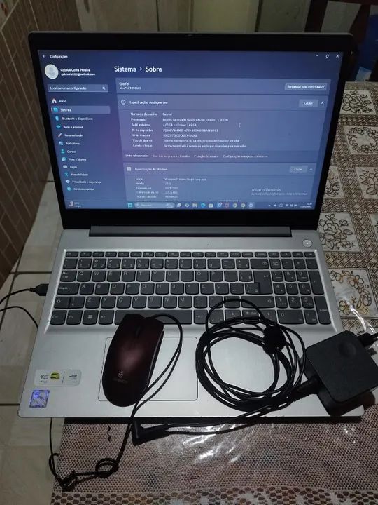 Notebook lenovo 15.6 cel-n4020 4gb 128ssd w11