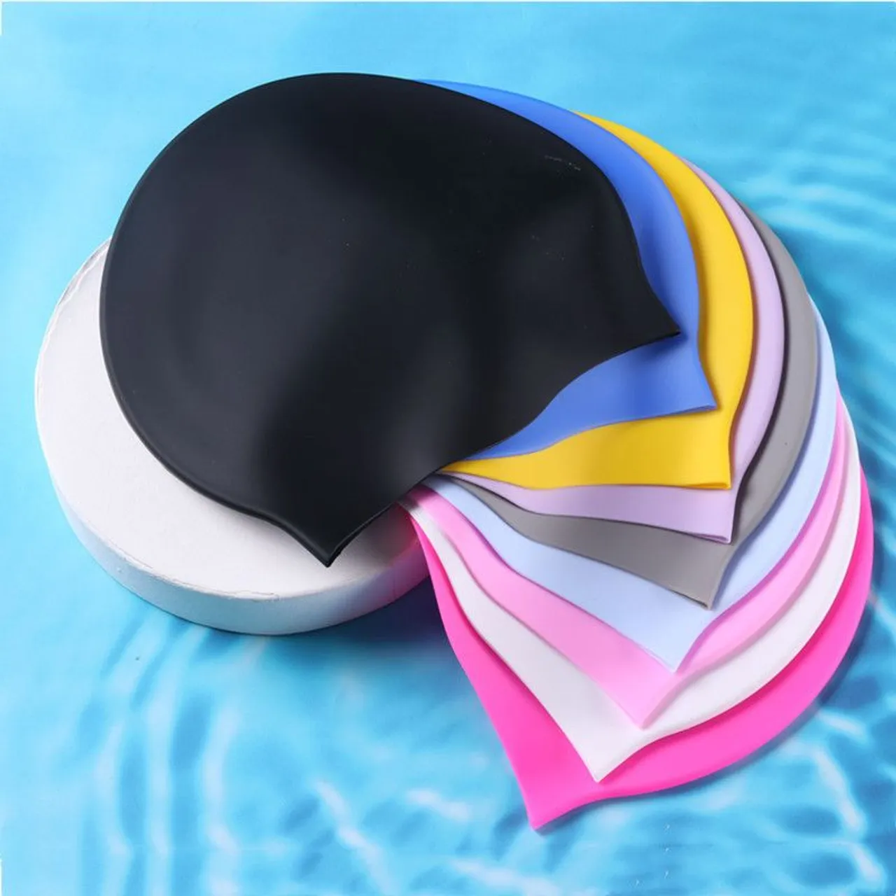Toucas de Natação Silicone - Azul ou Preto