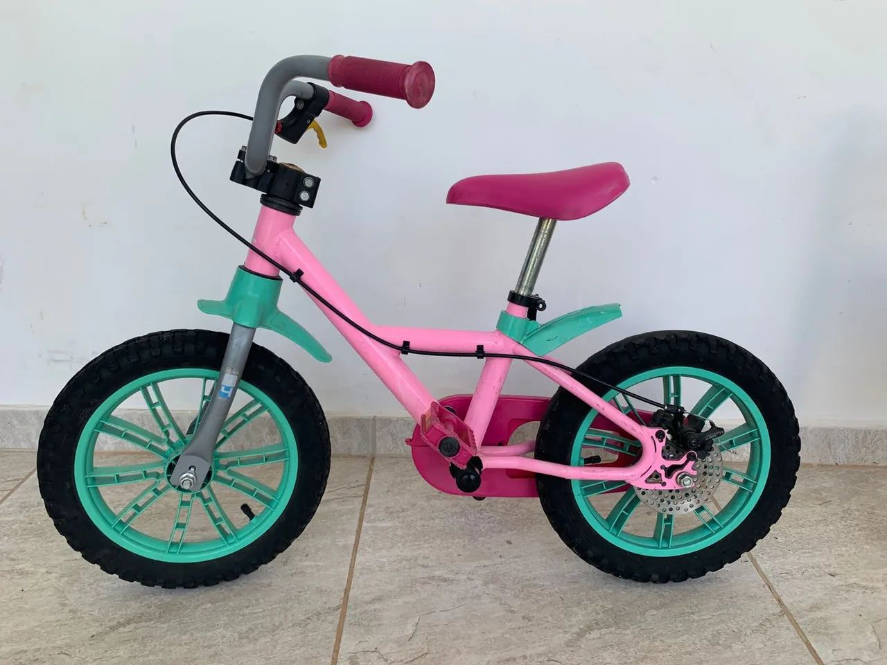 Bicicleta Infantil Rosa e Verde