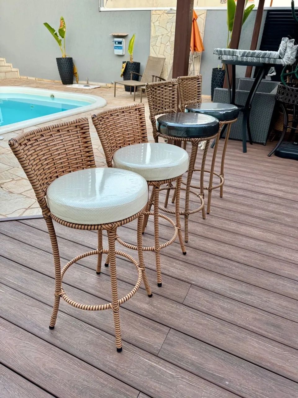 Banquetas de balçao em vime - Foto 2