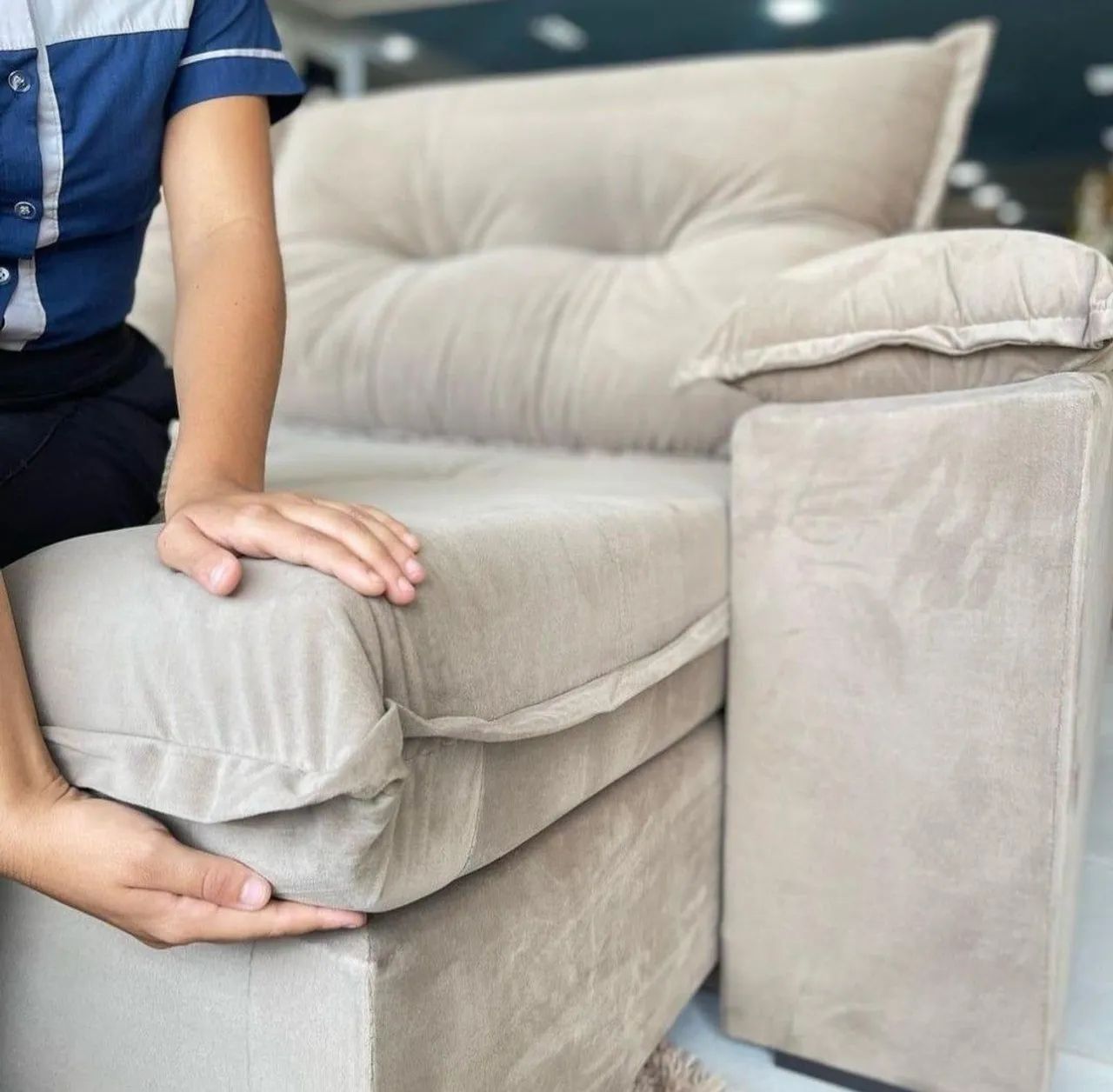 Sofá retrátil reclinável molas ensacadas  - Foto 3