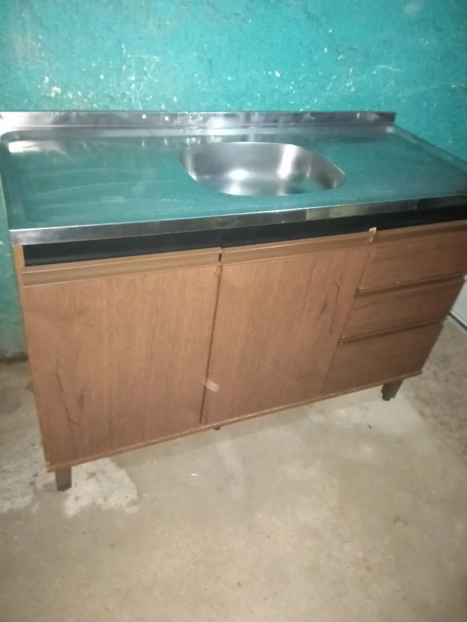 Balcão de Pia com cuba Aço Inox
