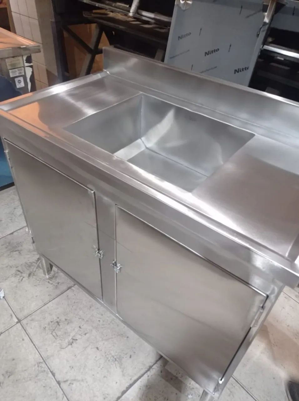 Bancada em aço inox com 2 cubas - Foto 5