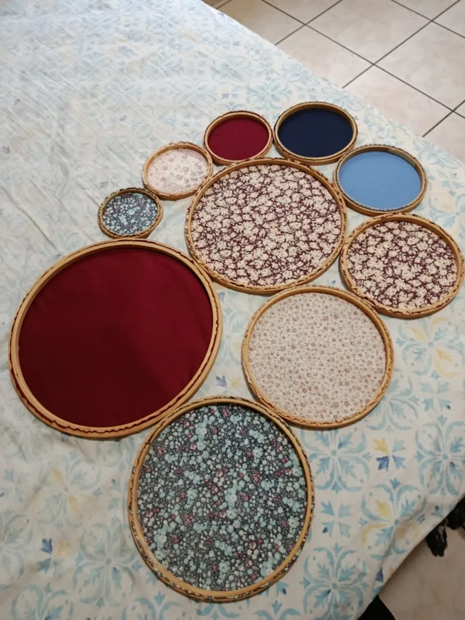 kit com 10 Bastidor Bamboo S/ Regulagem , Para Bordado Artesanatos.