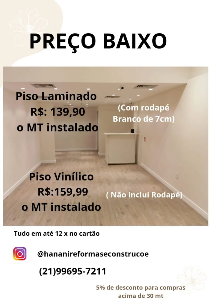 Pisos Laminados e Vinílicos Instalados com Preço Baixo!