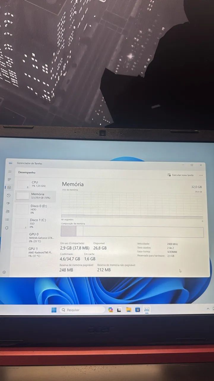 Notebook gamer Acer nitro - já com upgrade! - Foto 4