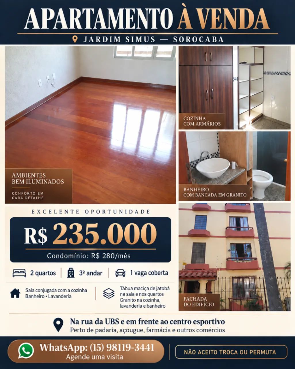 vendo apartamento de 2 quartos no jardim Simus em Sorocaba