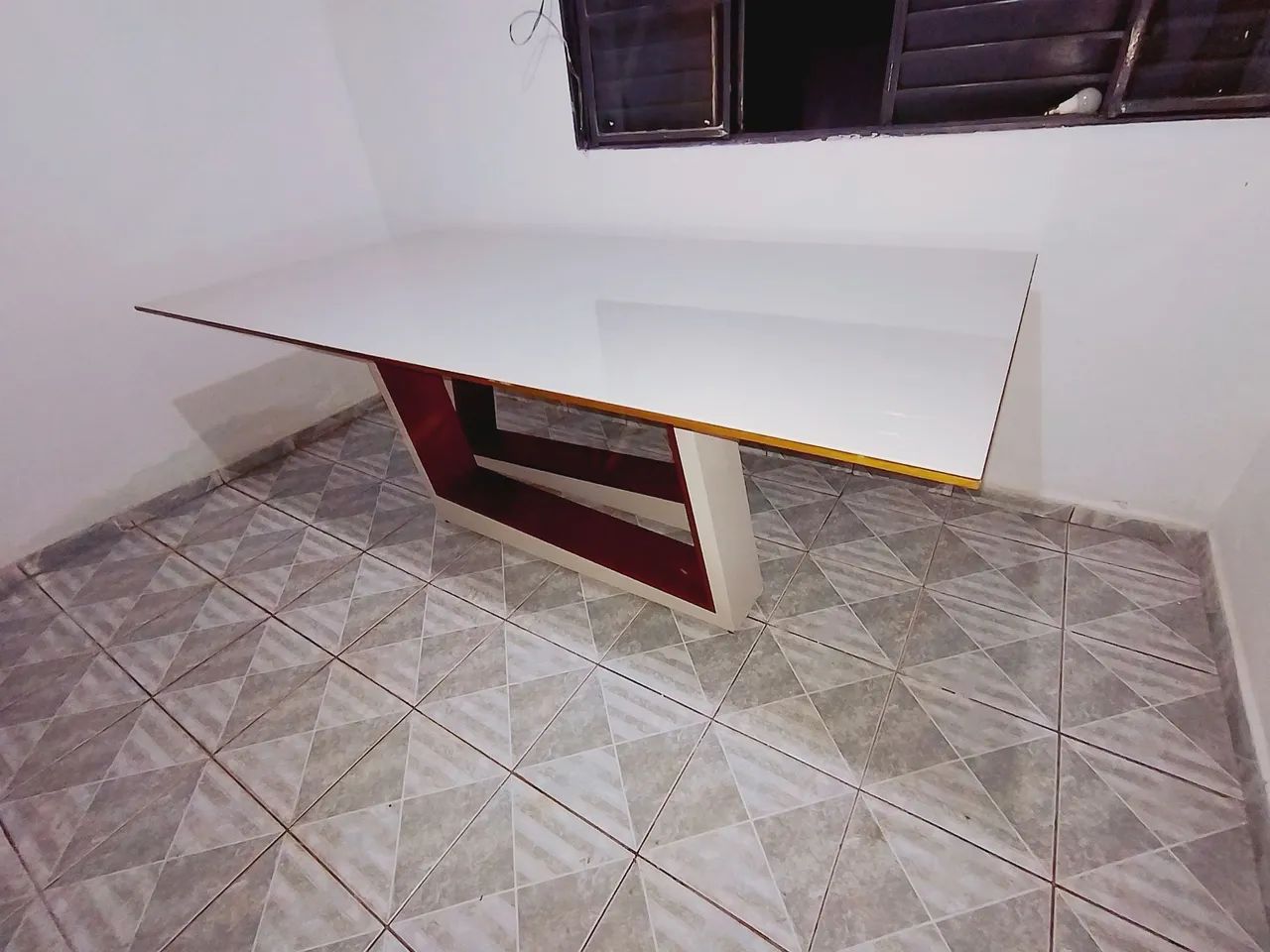 Mesa 2,20 tampo madeira e vidro  - Foto 3