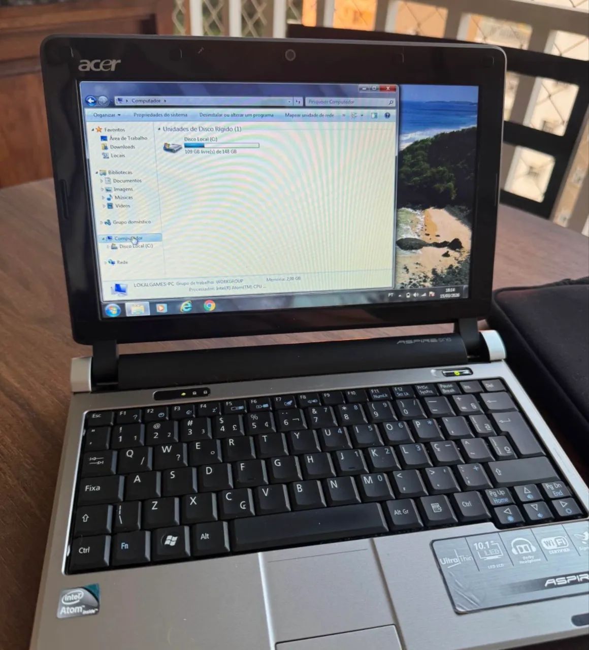 Notebook Acer Aspire One - SSD - Perfeito Estado e Pronto p/ Uso - Foto 3