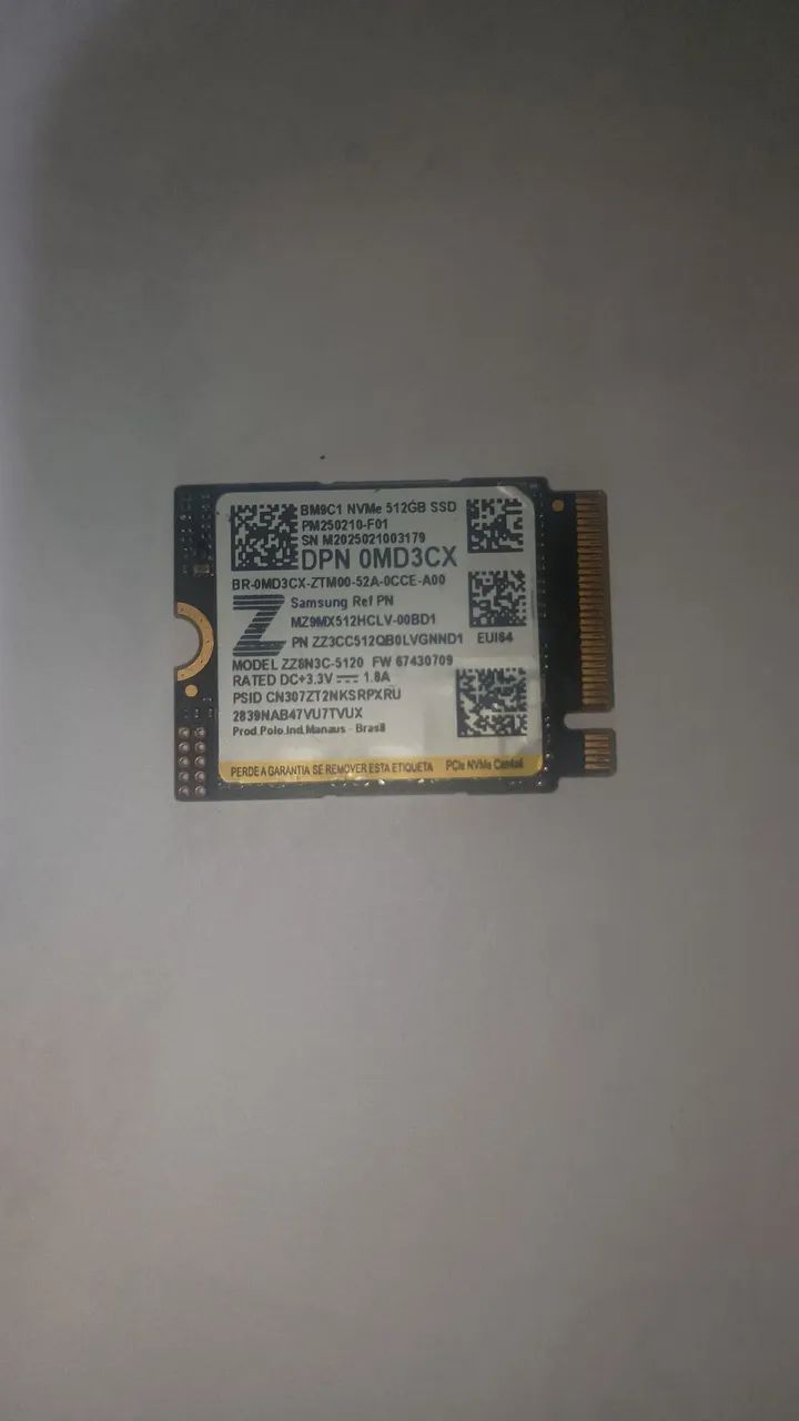 SSD NVMe de 512GB 