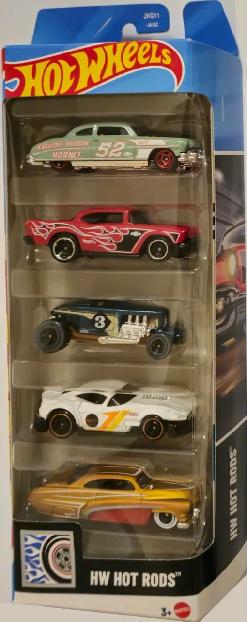 Kit 5 Carros Hot Wheels Pack HW Hot Rods