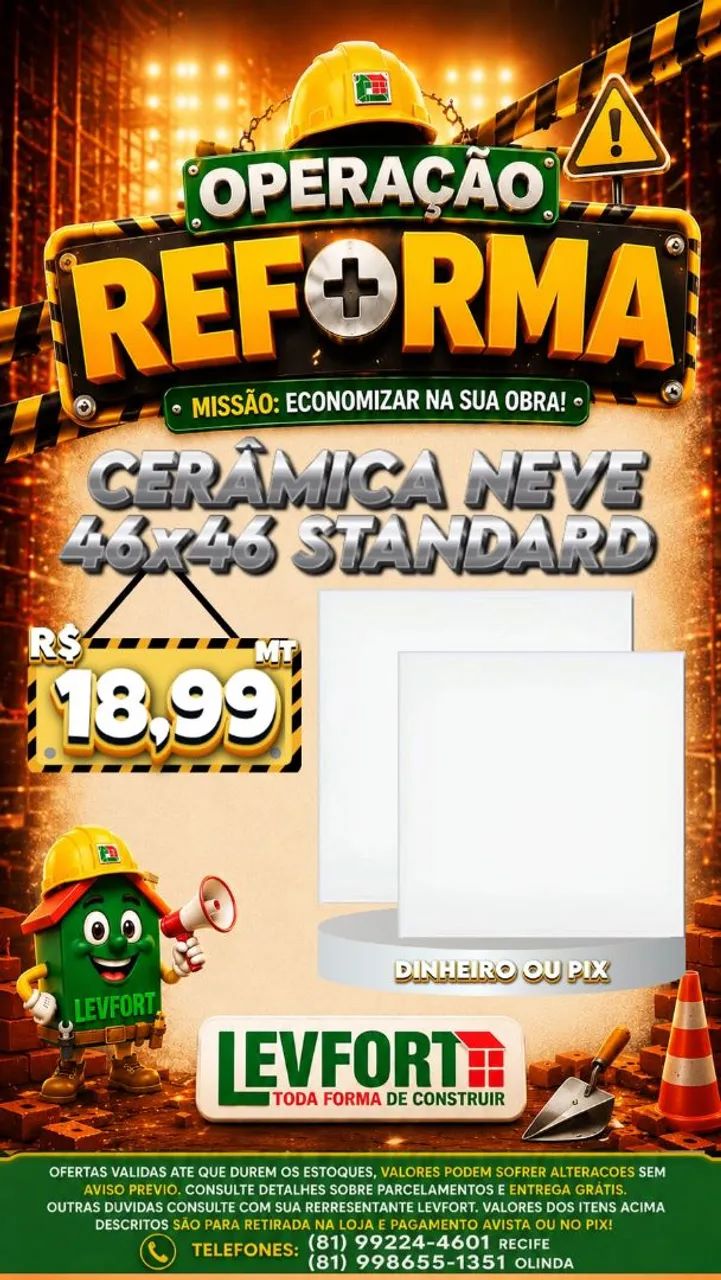 Cerâmica neve 46x46 standard mt