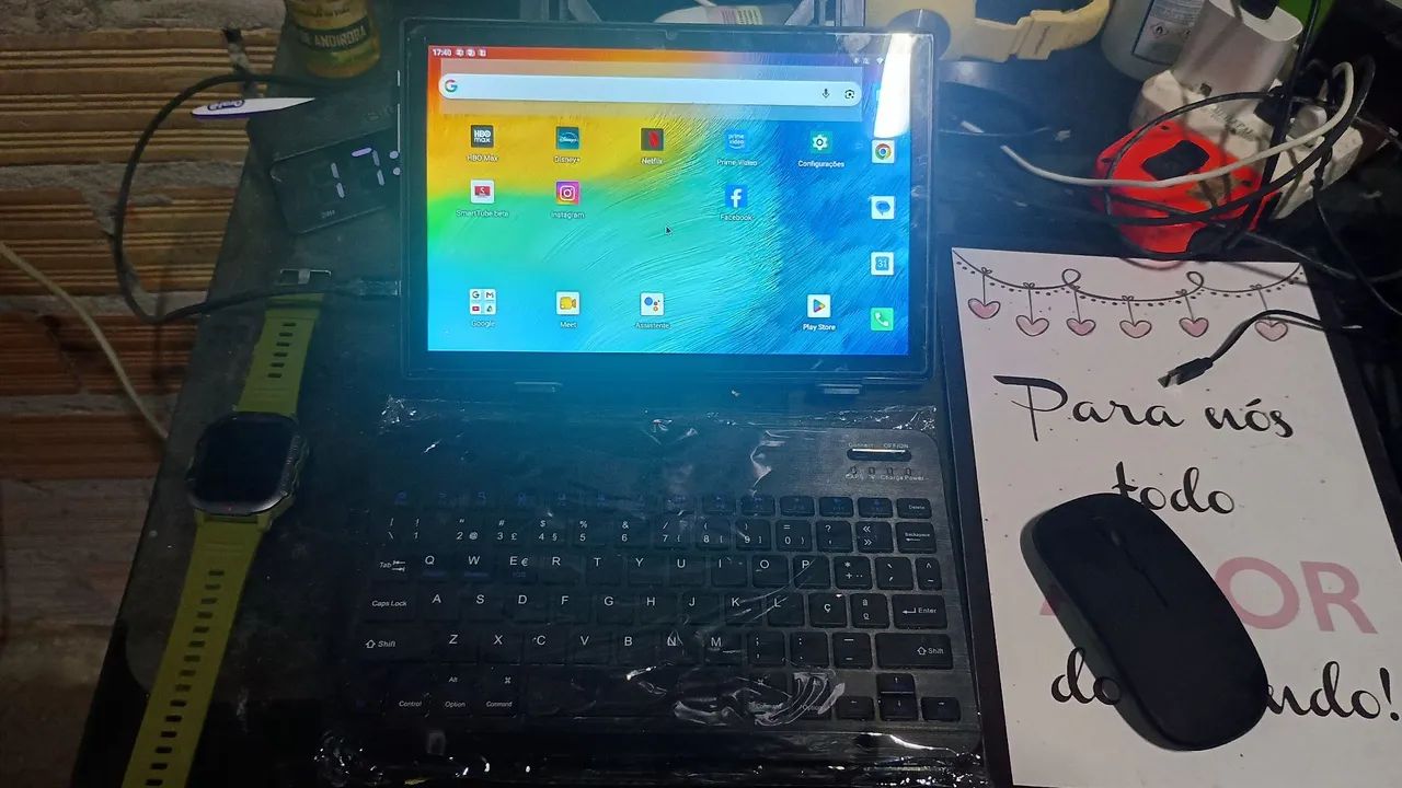 Tablet tecklast p20hd 4gb 64gb com mouse e teclado bluetooth retirada no local 
