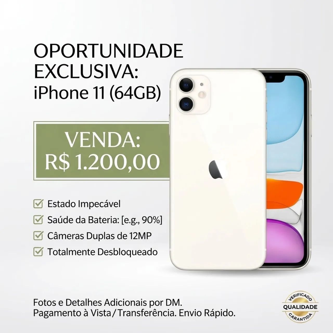 iPhone 11 64GB para vender rápido - Celulares e Smartphones - São