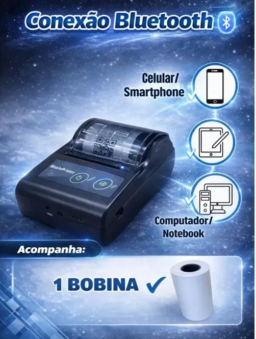 Mini Impressora Portátil Bluetooth 58mm Android Ios Premium - Foto 3
