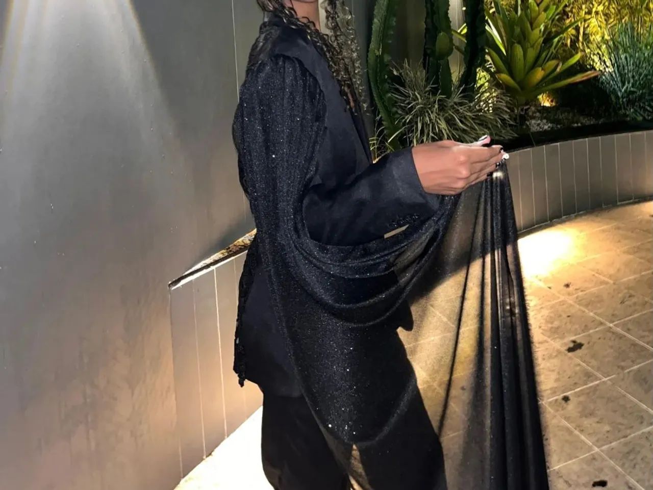 Conjunto Social Couture Preto com Capa e Renda Bordada - Foto 4