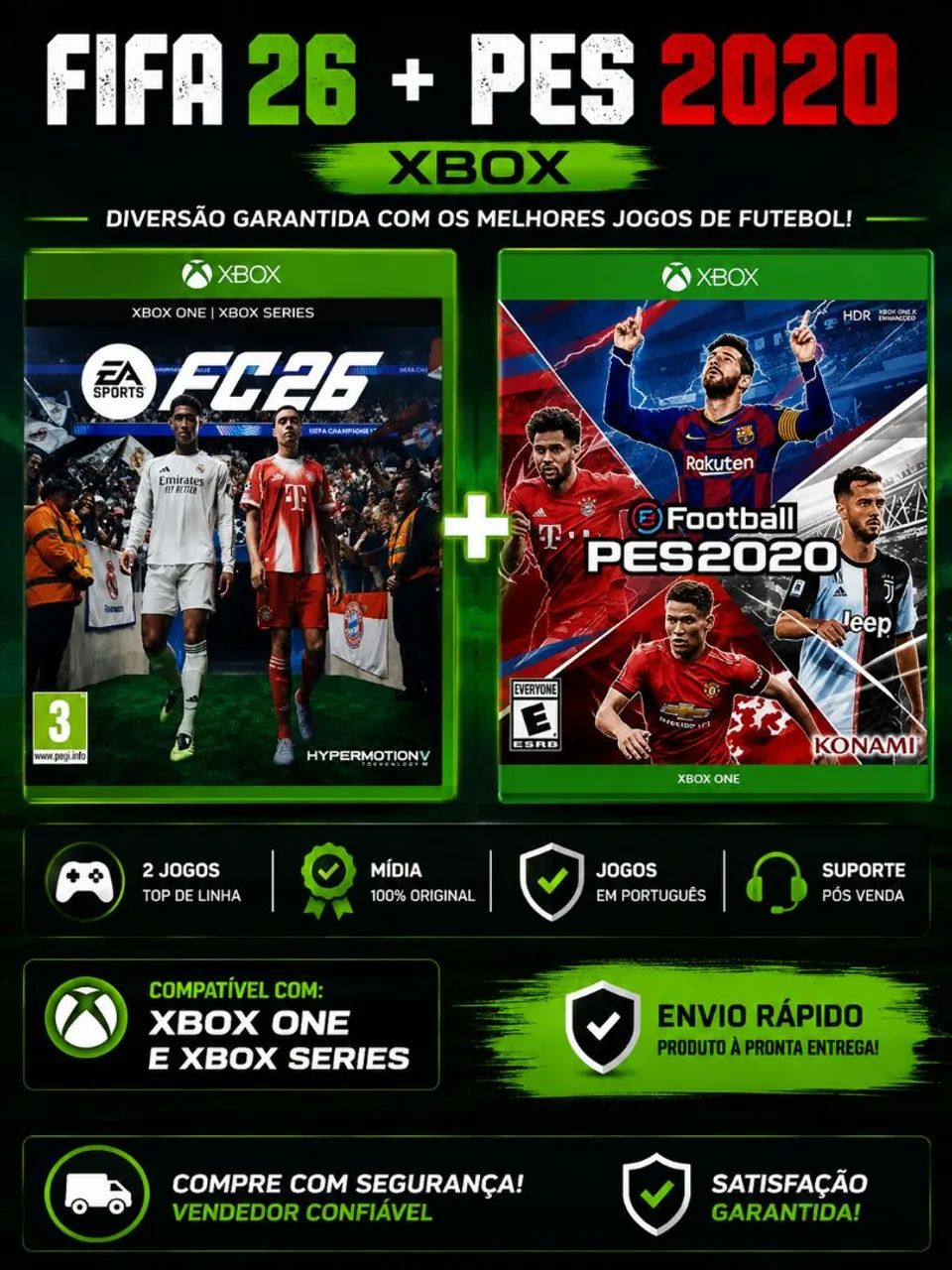 FIFA 26 + PES 2020 Xbox one