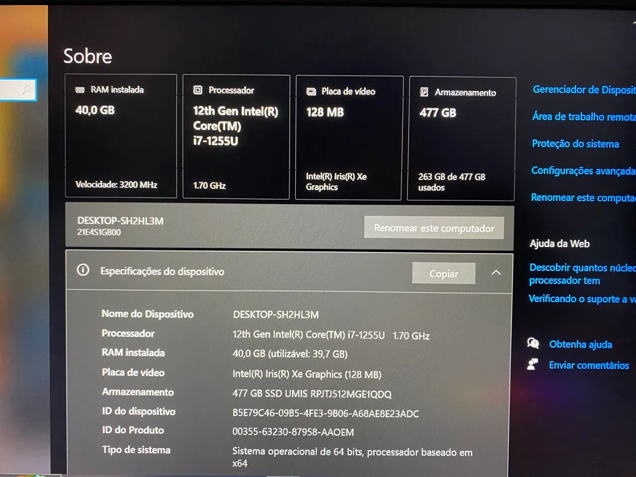 Notebook Intel Core i7 12ª Geração - 40GB RAM - SSD 512GB - Foto 3