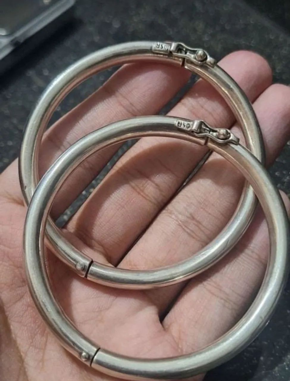 2 braceletes de prata 950 