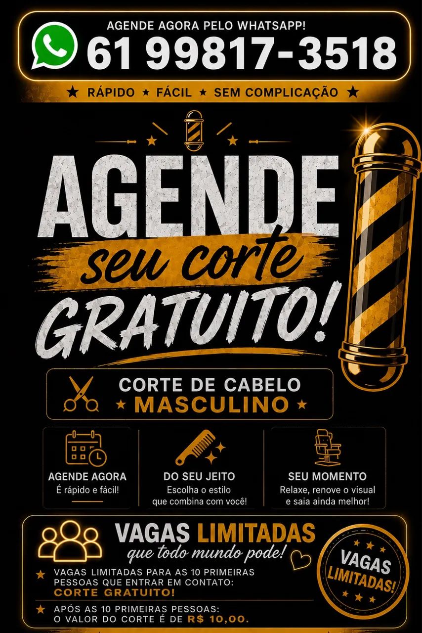 ? AGENDE SEU CORTE GRATUITO! ?