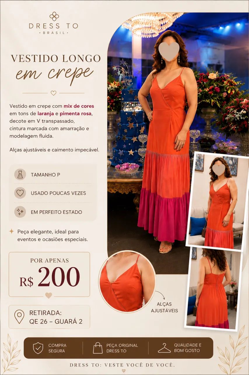 Vestido crepe dress to tamanho P