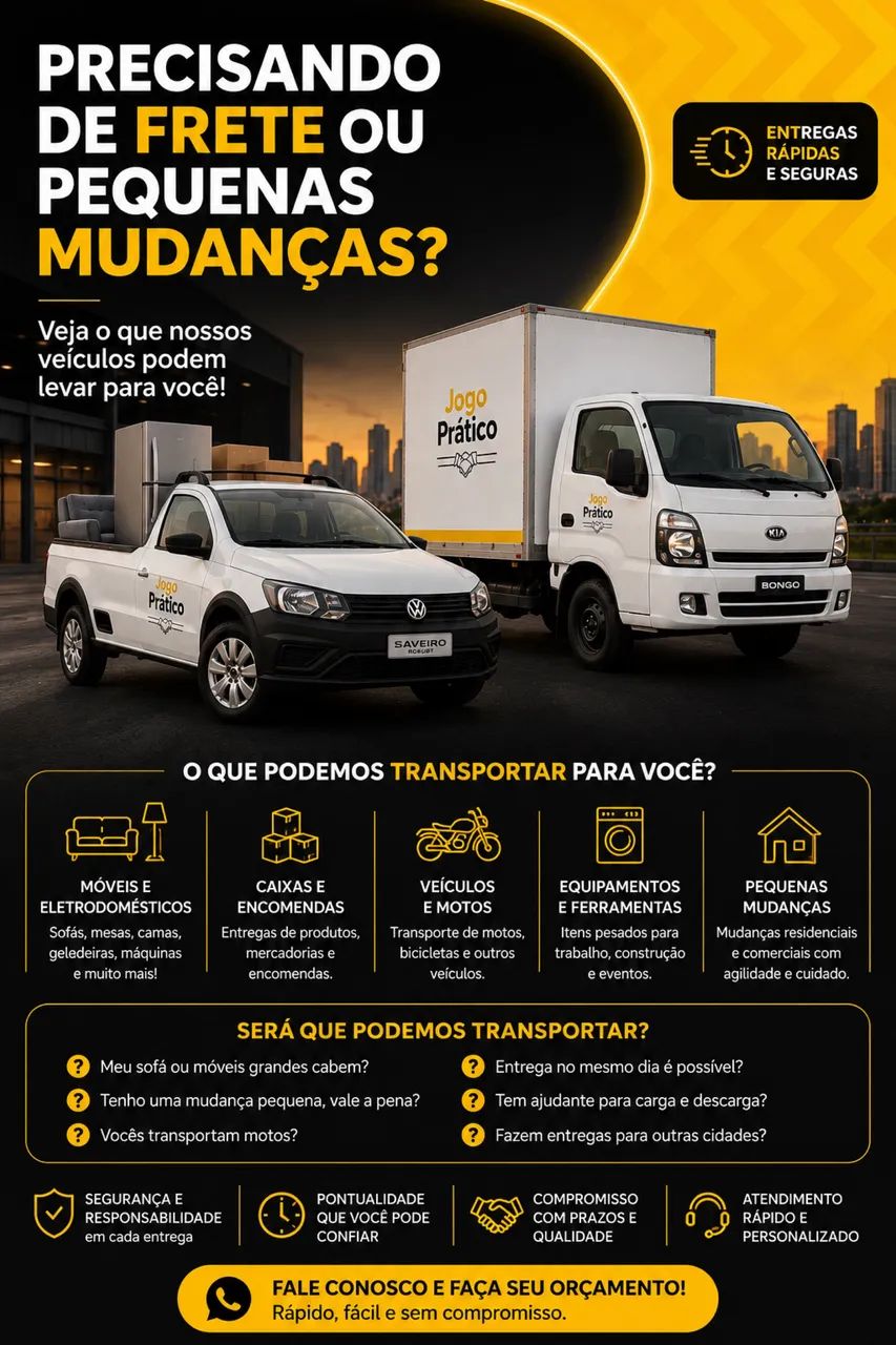 Frete Rápido | Mudanças, Móveis e Eletrodomésticos | Florianópolis e Região