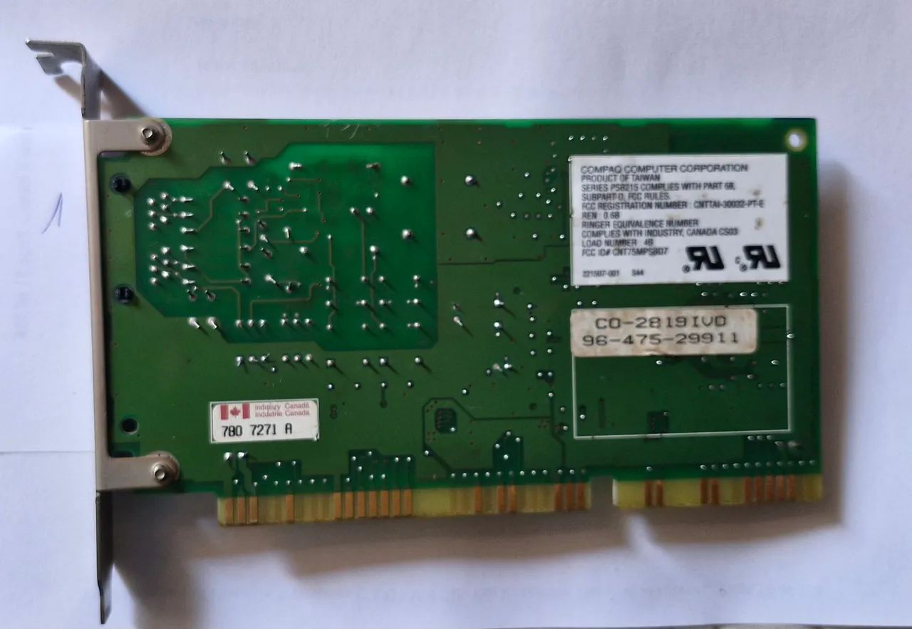 Placa fax modem ISA antiga decada 90 Compac Lucent - Foto 2