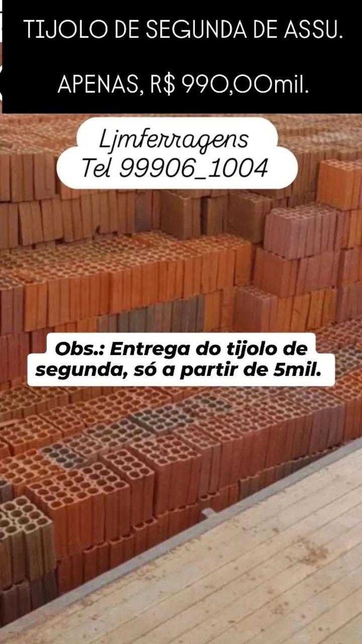 TIJOLO DE SEGUNDA DE ASSU 