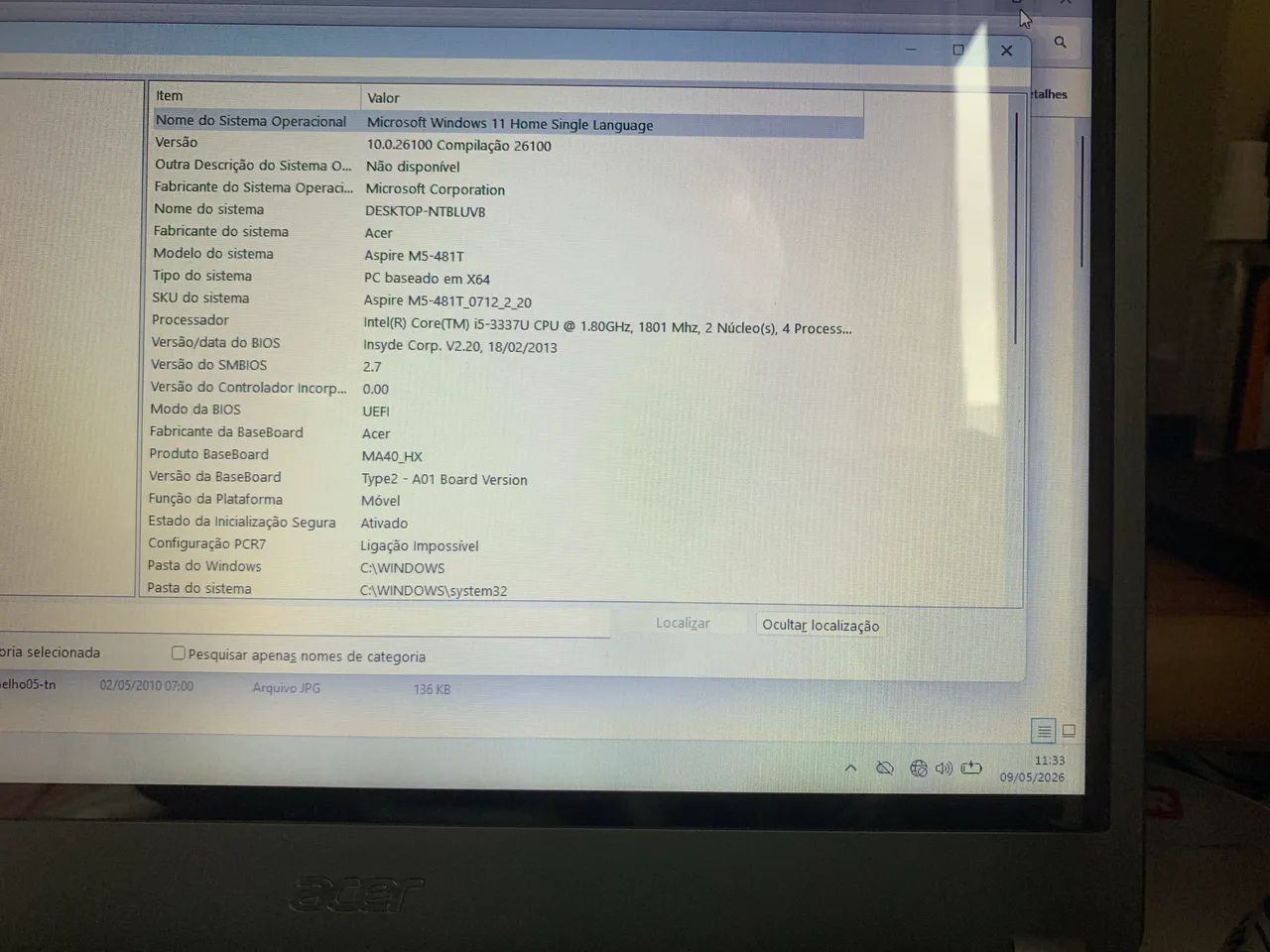Notebook Acer Aspire M5-481T - Foto 3
