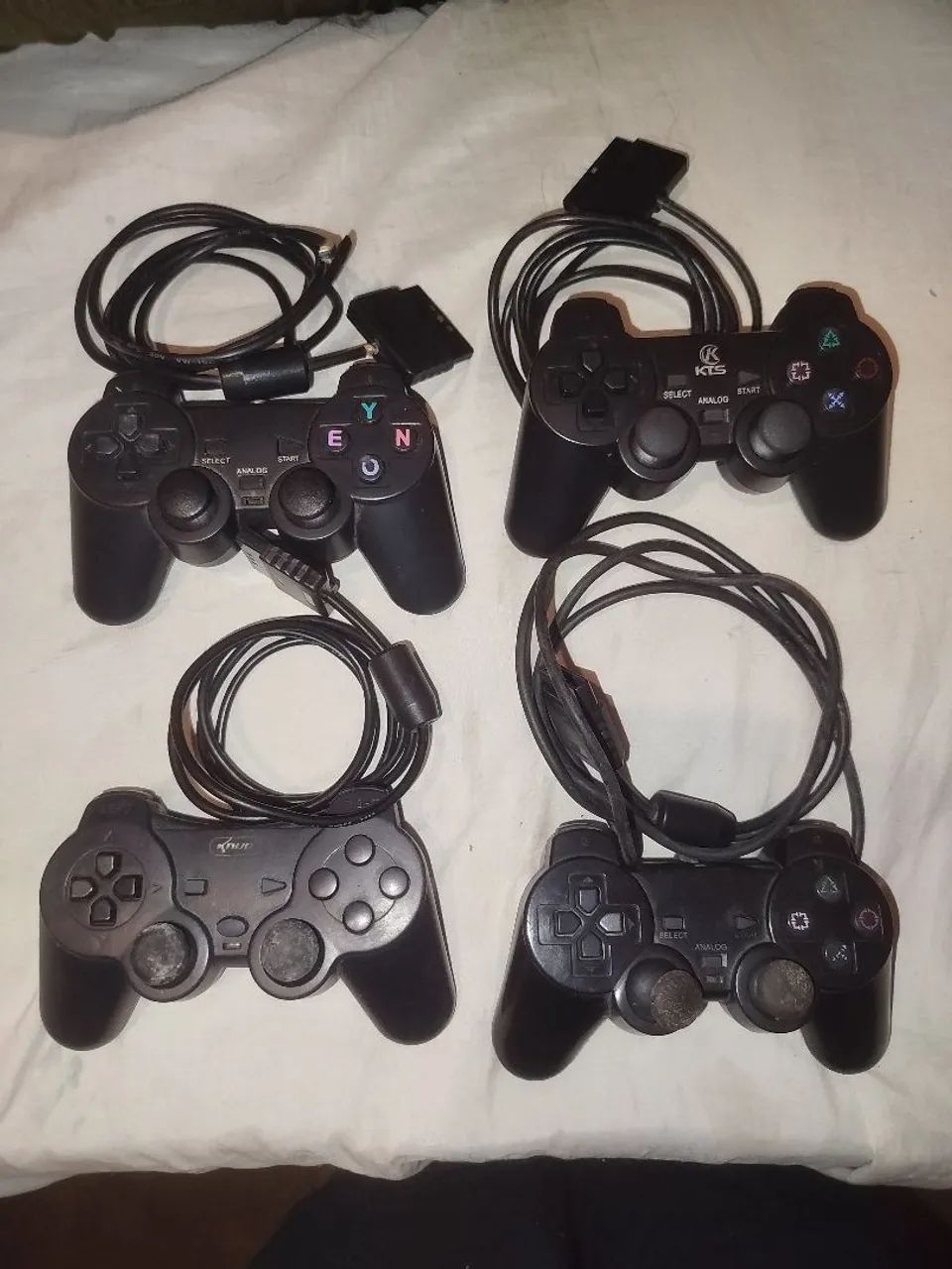 4 controles PS2 com fio + controle bluetooth iPega