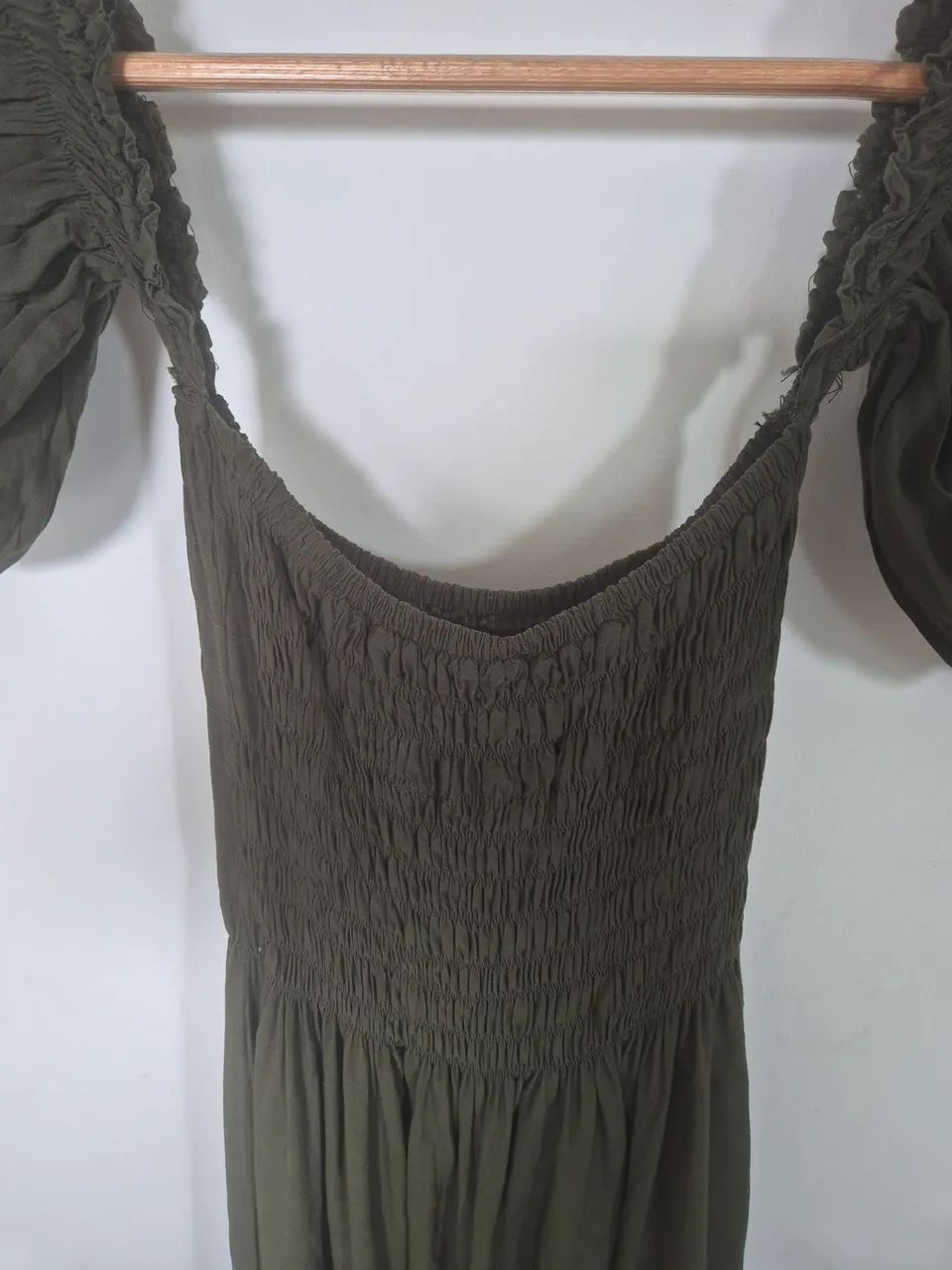 Vestido verde puro algodao em elastec - Foto 5