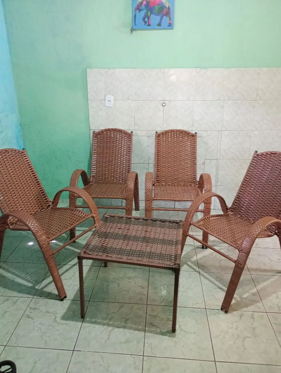 Conjunto de cadeiras fixas