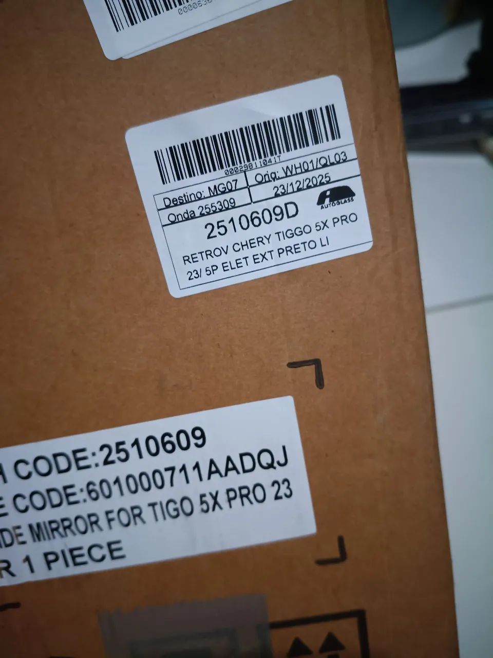Retrovisor lado direito Tiggo 5x pro com câmera 