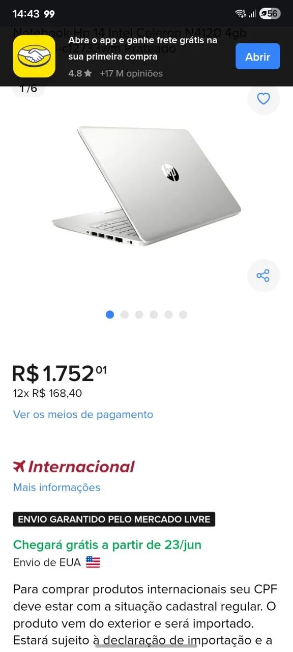 Notebook HP 12 polegadas  - Foto 2