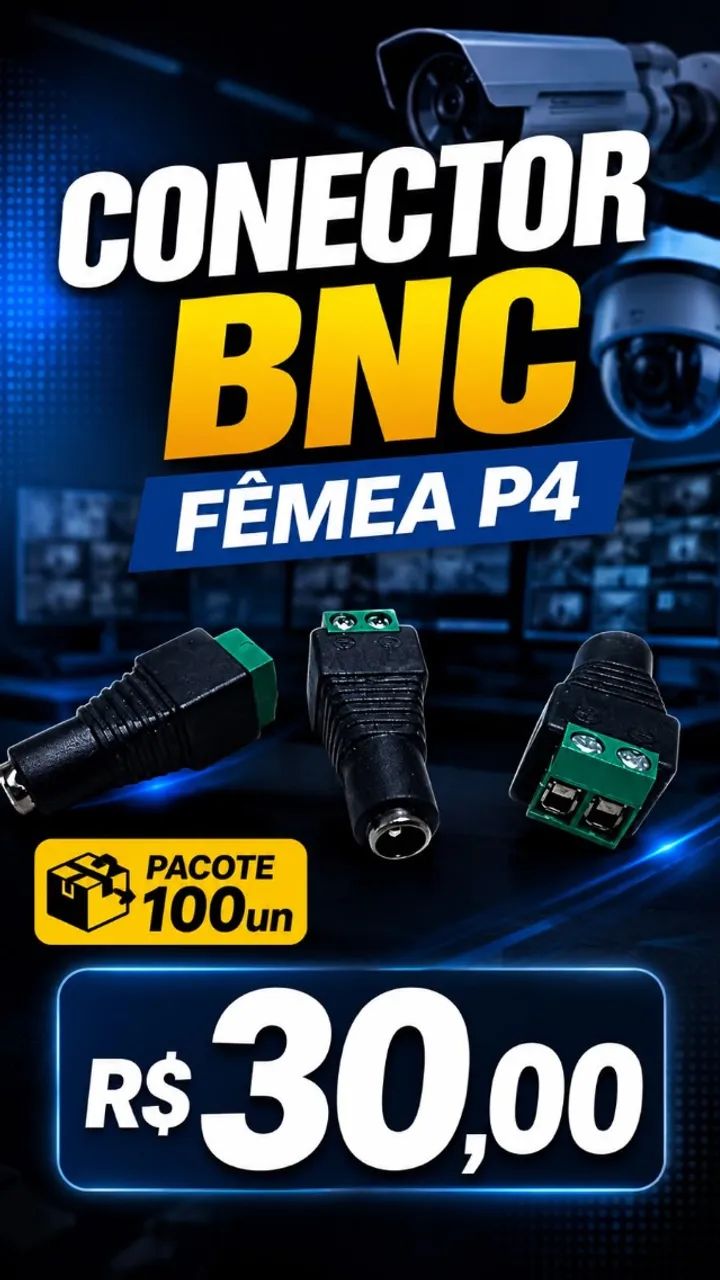CONECTOR BNC FÊMEA P4 - PCT 100 UNIDADES - Foto 2