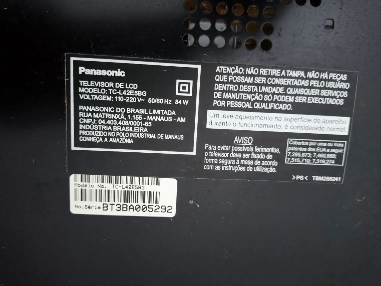 TV PANASONIC 42 VIERA ótimo estado  - Foto 5
