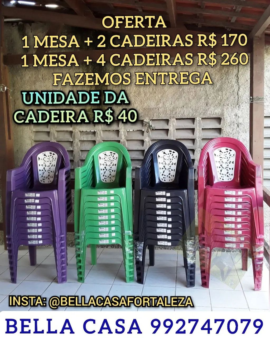 CADEIRA DE PLASTICO V M QUALIDADE PREMIUM 