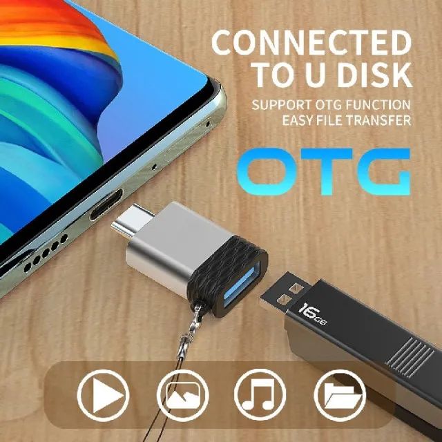 Cabo Adaptador OTG Tipo C Usb 3.0 Tomate - Foto 2