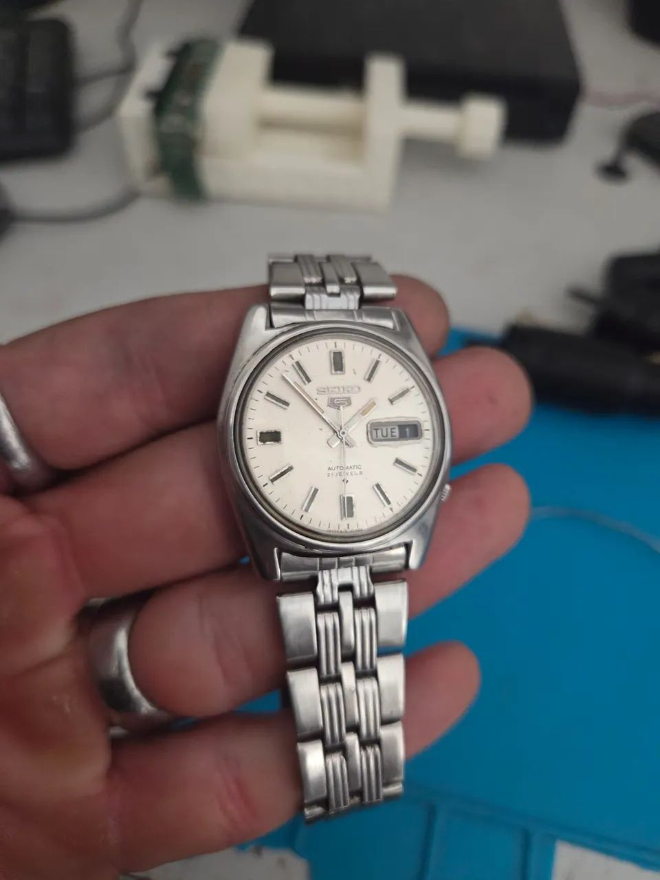 Seiko 5 Branco 6119 1970 - Foto 2