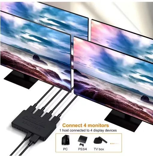 Divisor compatível com hdmi 4k 2k, 1 em 4 saídas - Foto 2