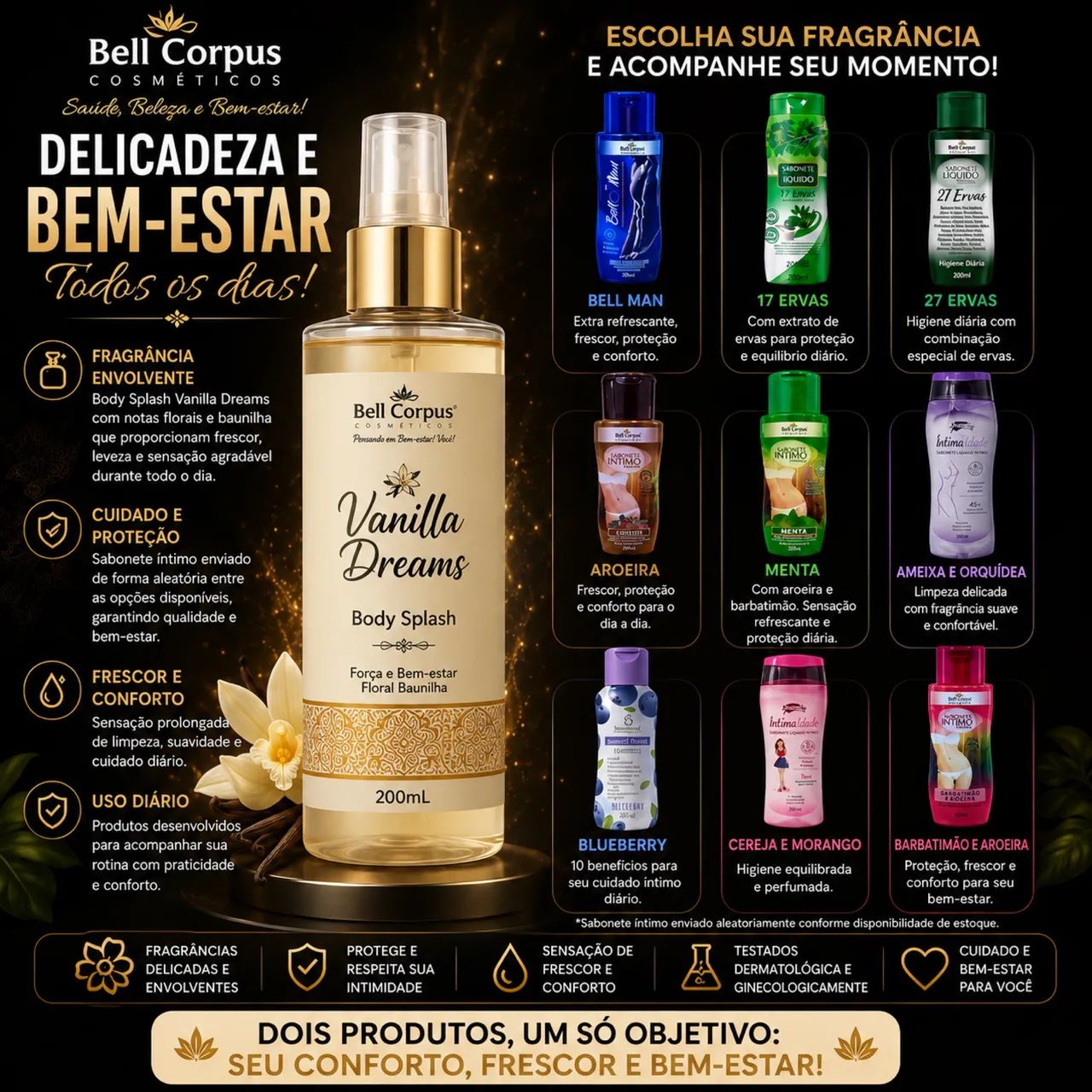 Kit Body Splash + Sabonete líquido corporal e íntimo 400ml - Foto 3