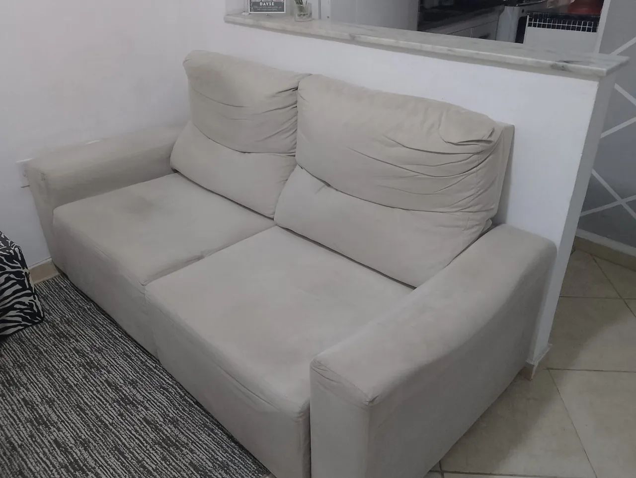 Sofá Cinza Usado Retrátil 