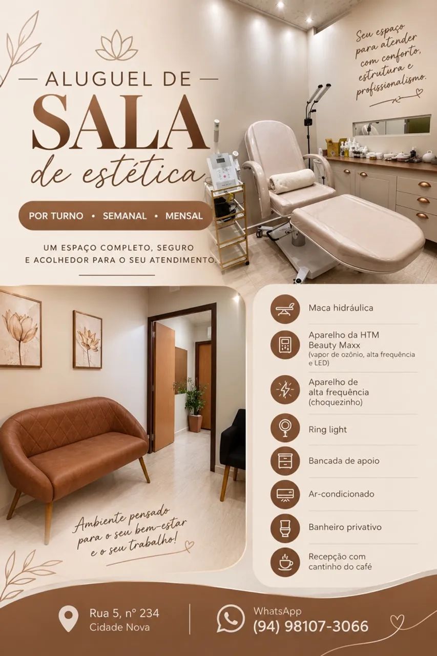 Aluga-se sala para estética 