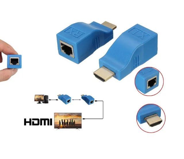 Extensor Hdmi Via Cabo De Rede Cat-5E/6E Tomate - Foto 2