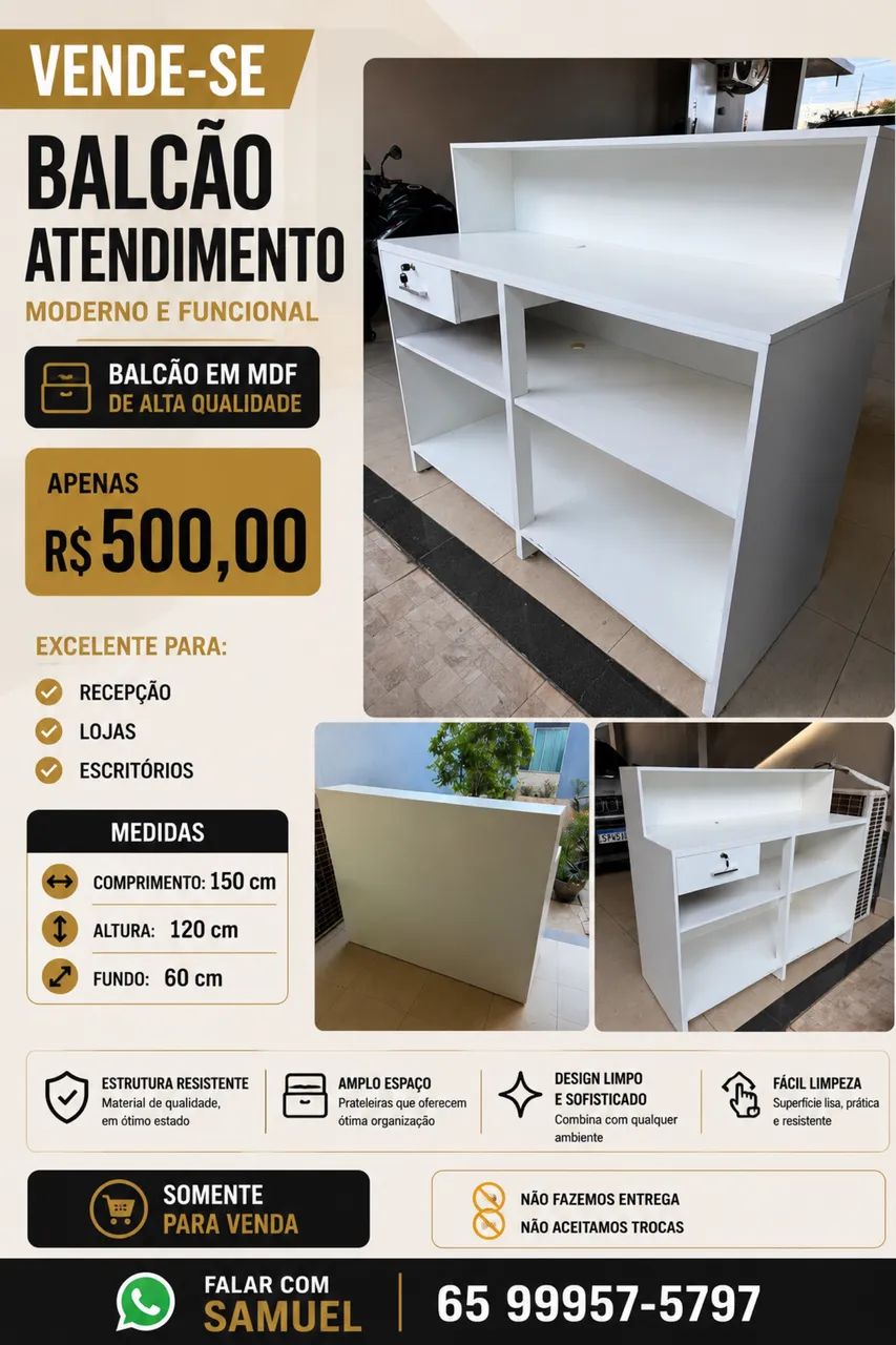 Balcão de atendimento com gaveta  - Foto 2